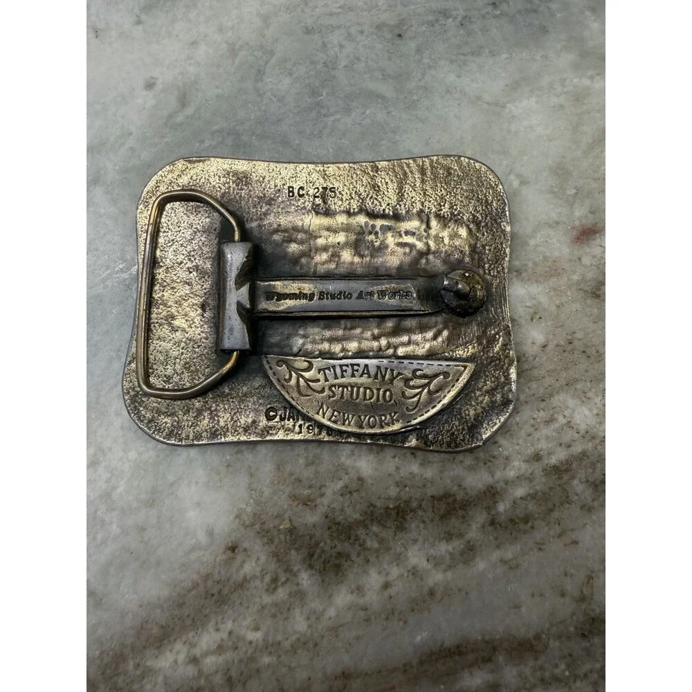 Vintage Pinto Belt Buckle James Lind 1975 Wyoming Studio Art Works Cowboy Heavy